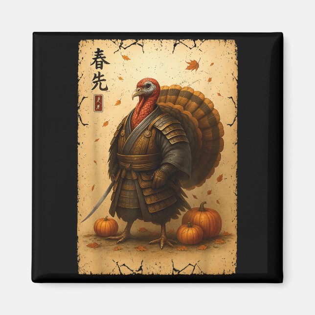 Íman Samurai Turkey Thanksgiving Japanese Warrior Anime (Frente)