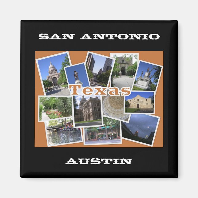 Íman San Antonio/Austin Texas Collage (Frente)