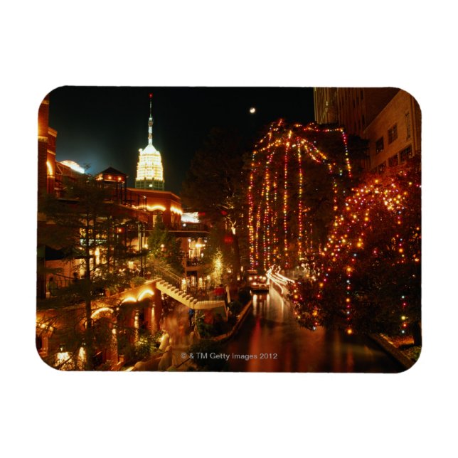 Íman San Antonio Riverwalk à Noite (Horizontal)
