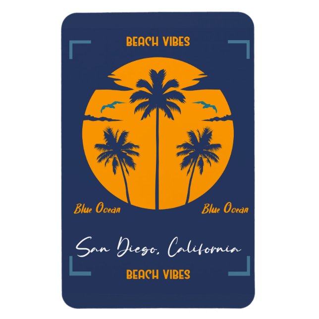 Íman San Diego Beach Vibes (Vertical)