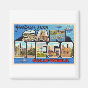 Íman San Diego California Vintage Large - Letra Postal
