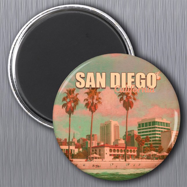 Íman San Diego California Vintage Souvenirs 1950 (Criador carregado)