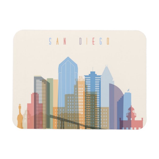 Íman San Diego City Skyline (Horizontal)