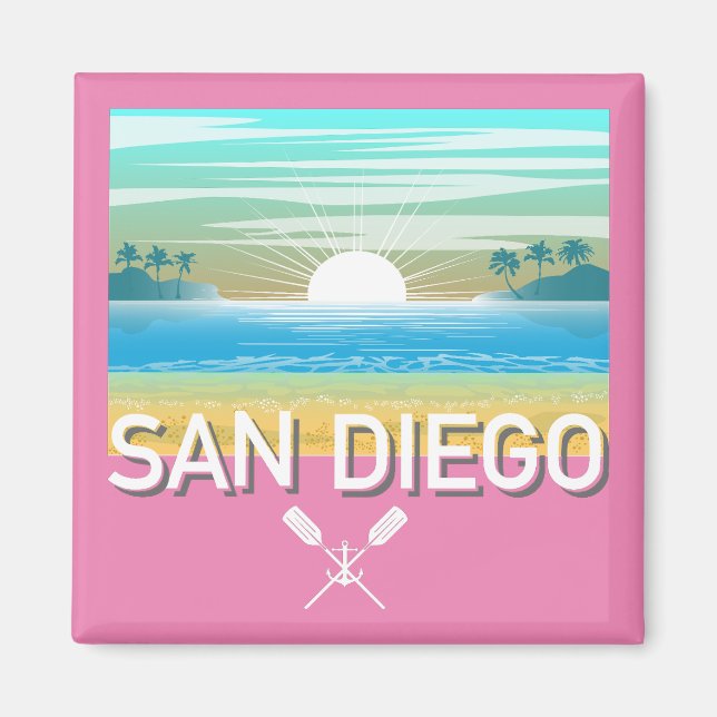 Íman San Diego Design - Ímã Quadrado (Frente)