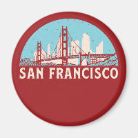 San Francisco Retro City Skyline Vintage Cityscape
