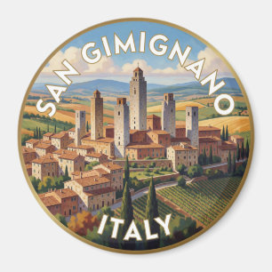 Íman San Gimignano Itália Torres Cena de Viagem 🏰