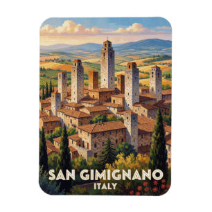Íman San Gimignano Itália Torres Cena de Viagem 🏰