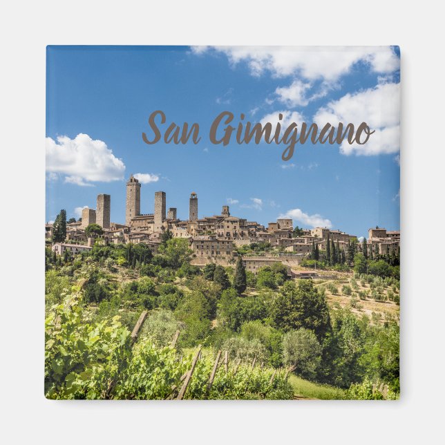 Íman San Gimignano Toscânia Itália Panorama Souvenir (Frente)
