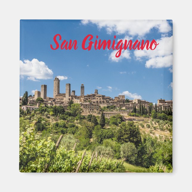 Íman San Gimignano Toscânia Itália Panorama Souvenir (Frente)