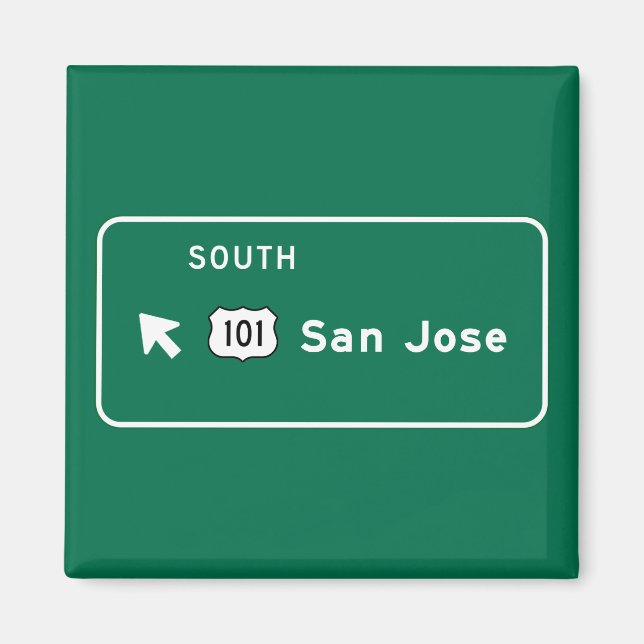 Íman San Jose, CA Road Sign (Frente)