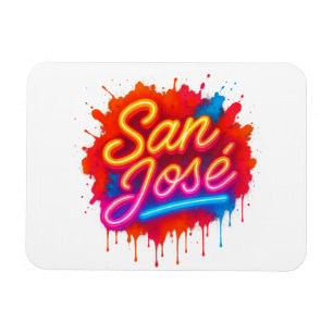 Íman San José Retro Neon Script Street Splash