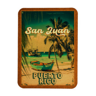 Íman San Juan Puerto Rico Palm Tree Souvenirs 60s