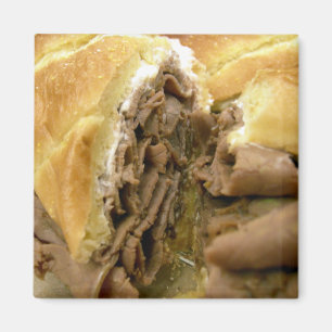 Íman Sanduíche da carne assada com queijo de cabra cre