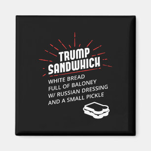 Íman Sanduíche Trump Pão Branco Cheio De Molho Russo Lo