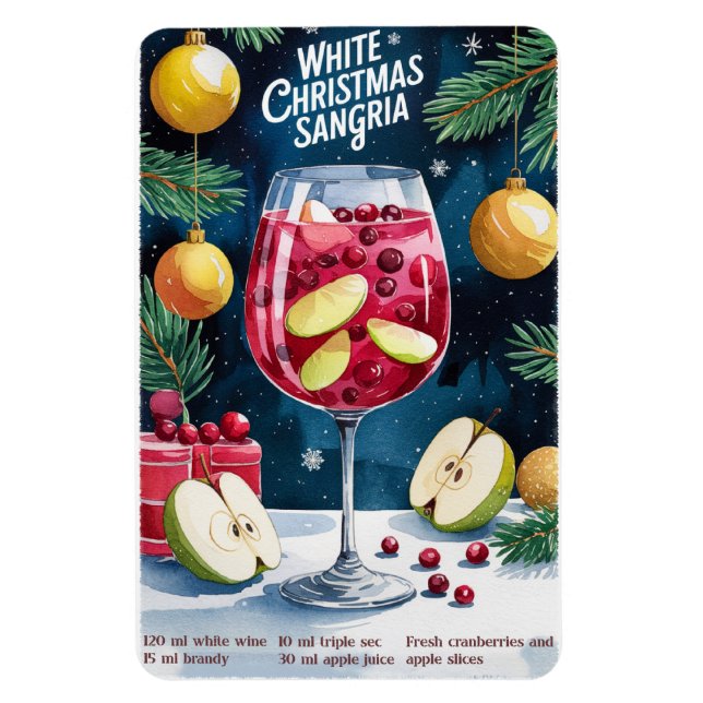 Íman Sangria de Natal Branco (Vertical)
