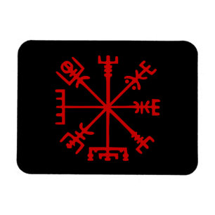 Íman Sangue Red Vegvísir (Viking Compass)