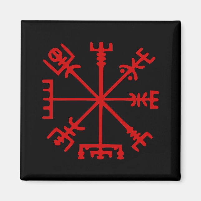 Íman Sangue Red Vegvísir (Viking Compass) (Frente)
