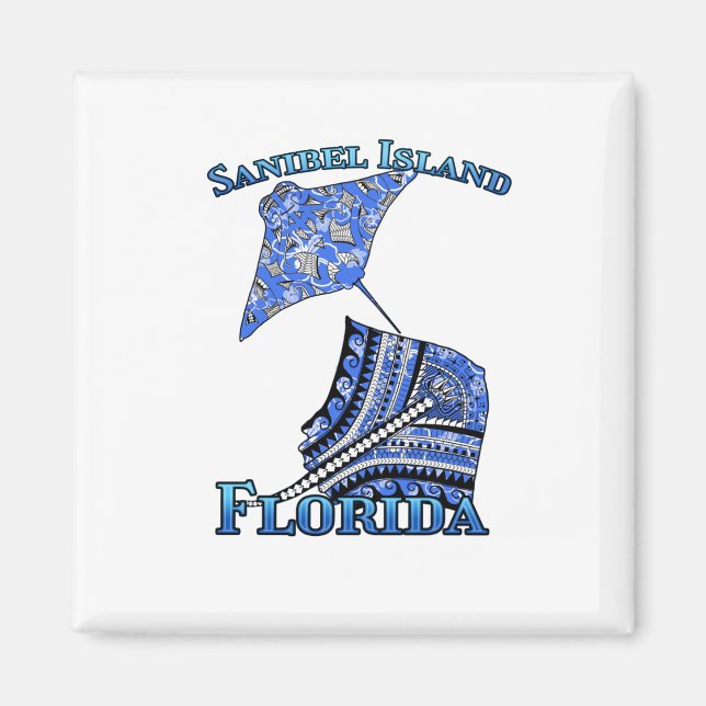 Íman Sanibel Island Florida Vacation Tribal Stingray (Frente)