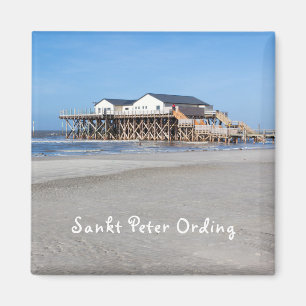 Íman Sankt Peter Ording House sobre fotos com texto