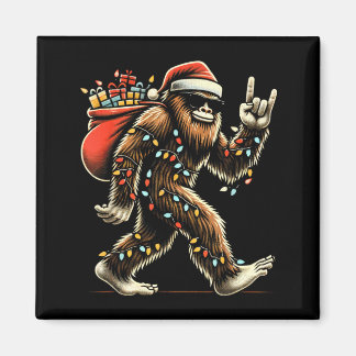 Íman Santa Bigfoot Christmas Lights Funny Sasquatch