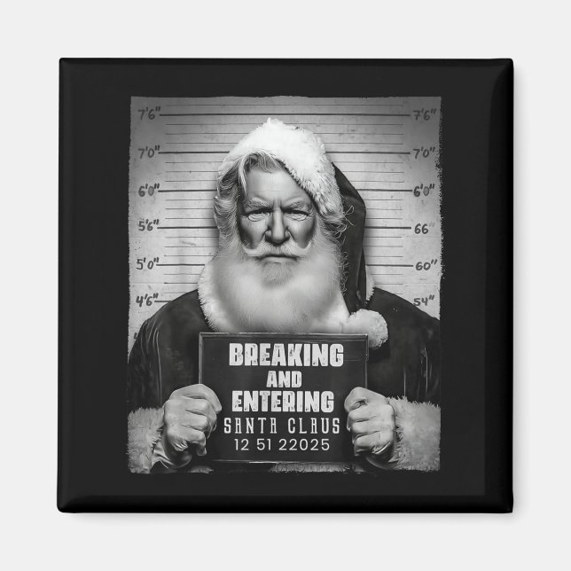 Íman Santa Breaking Entering Mugshot Funny Christmas Ho (Frente)