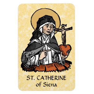 Íman Santa Catarina de Siena com Coração com Crucifixo