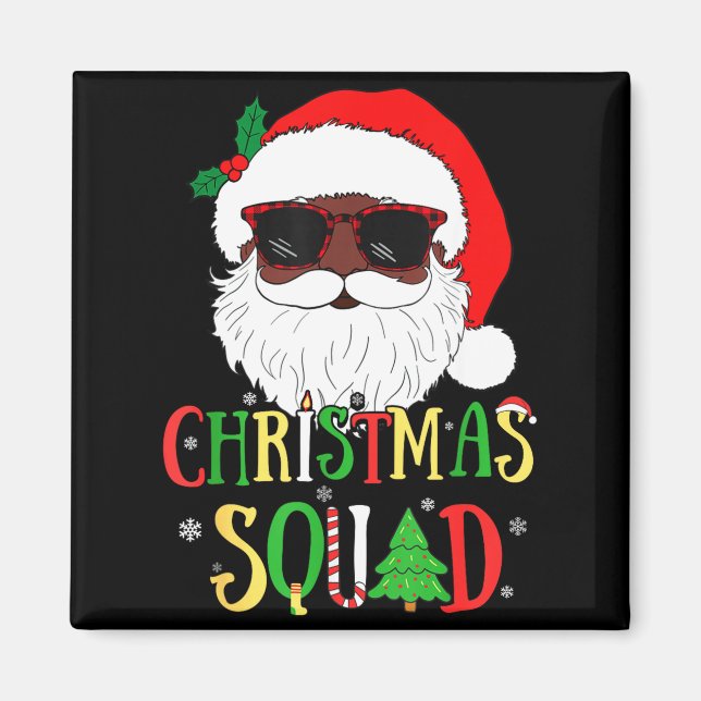 Íman Santa Christmas Squad Black Men African American P (Frente)