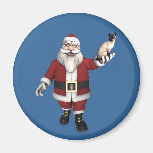 Íman Santa Claus ama Gatos Siameses (Frente)