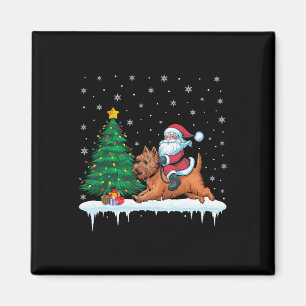 Íman Santa Claus Andando Cairn Terrier Dog Boys Girls C