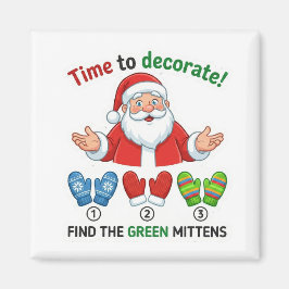 Íman Santa Claus Color Learning Game Green Mittens Magn