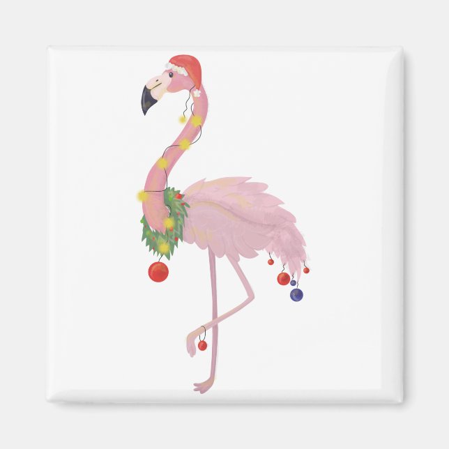 Íman santa claus flamingo (Frente)