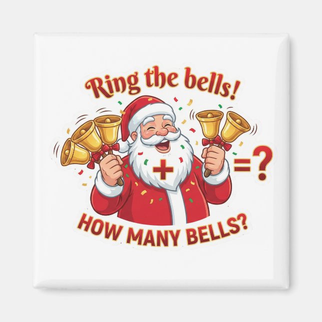 Íman Santa Claus Jingle Bells Addition Math Game Magnet (Frente)