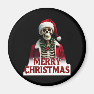Íman Santa Claus Skeleton Outfit Skull Funny Christmas 