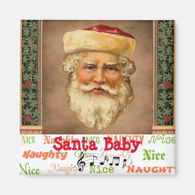 Íman Santa Claus Vintage Magnet (Frente)