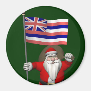Íman Santa Claus With Ensign Of Hawaii