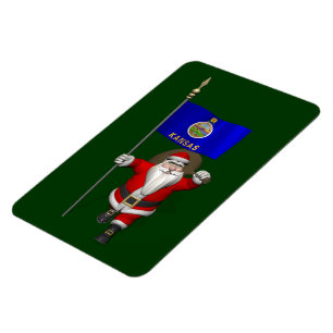 Íman Santa Claus With Ensign Of Kansas