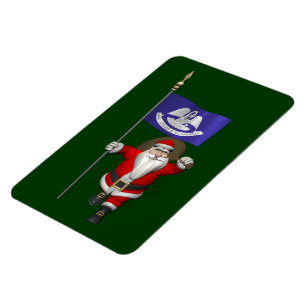 Íman Santa Claus With Ensign Of  Louisiana