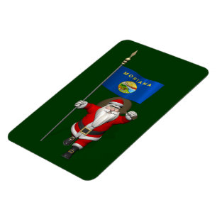 Íman Santa Claus With Ensign Of Montana