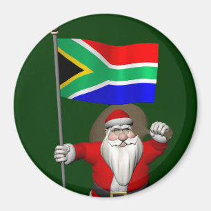 Íman Santa Claus With Ensign Of South Africa