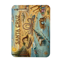 Santa Cruz Pop Art Map – Bold Coastal Landmark