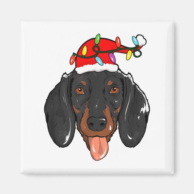 Íman Santa Dachshund Light Christmas  (Frente)