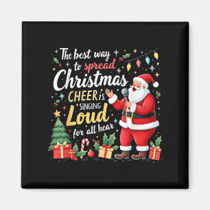 Íman Santa está cantando alto a melhor maneira de alegr