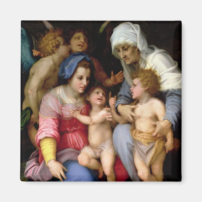 Íman Santa família com anjos, c.1515-16 (óleo no painel (Frente)