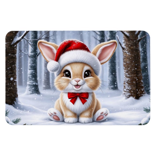 Íman Santa Hat Bunny Magnet (Horizontal)