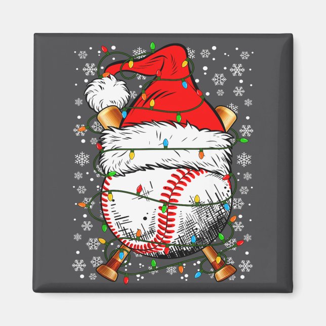 Íman Santa Hat Christmas Baseball Player Srts For Men B (Frente)