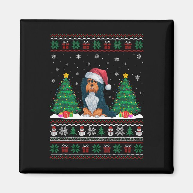 Íman Santa Hat Havanese Cachorro Árvore de Natal Luz Fe (Frente)
