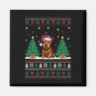 Íman Santa Hat Scottish Terrier Dog Xmas Tree Lights Ug