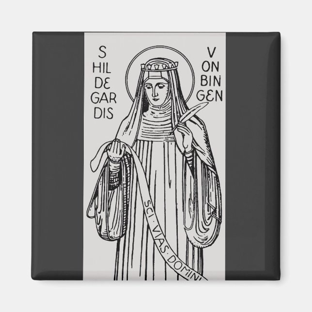 Íman Santa Hildegarda de Bingen Mística Medieval (Frente)