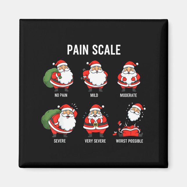 Íman Santa Pain Scale Funny Christmas Design For Nurse  (Frente)