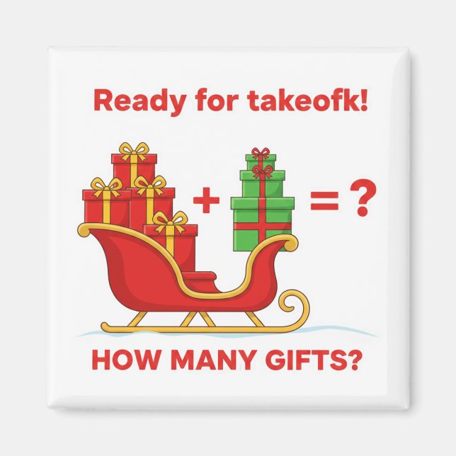 Íman Santa Sleigh Christmas Gifts Math Addition Game Ma (Frente)